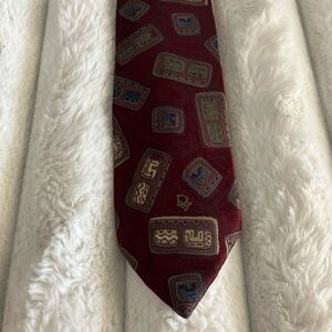 Christian Dior Monsieur Red and gold Patterned Men's Tie